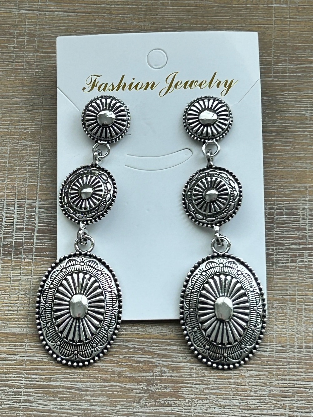 Silver Tone Western Inspired Earrings New